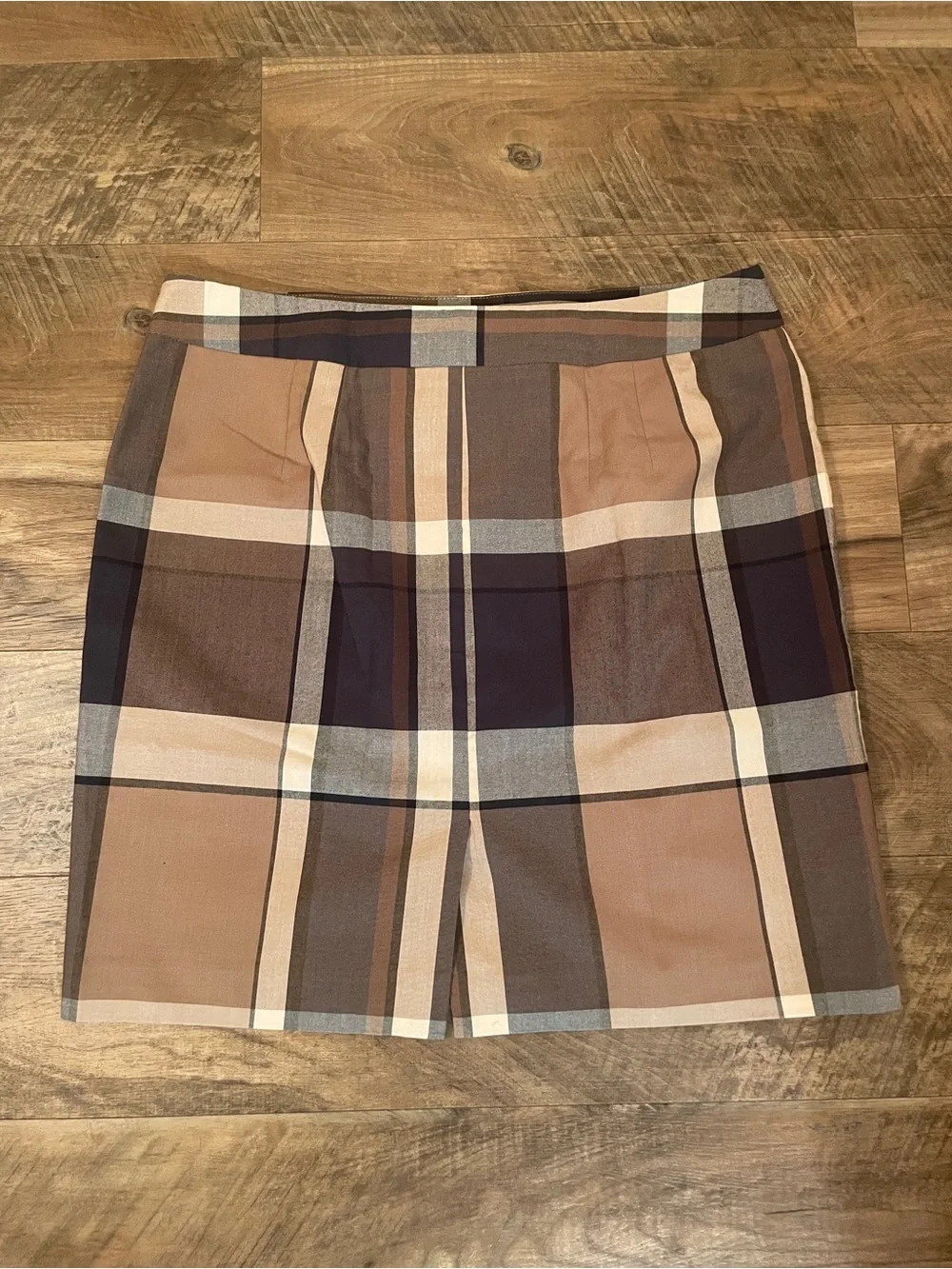Loft - Ann Taylor - Brown Plaid Preppy Light Acedemia Mini Skirt Size 12P